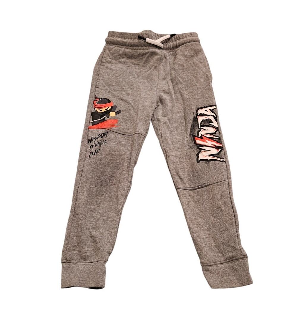365 Kids by Garanimals Ninja Jogger Sweatpants Size 5 Gray Kids Playwear Stained